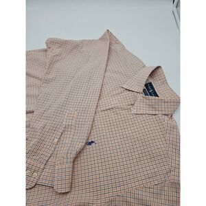 Ralph Lauren Men's Orange White Blue Yarmouth Cotton Long Sleeve Shirt‎ Size 16